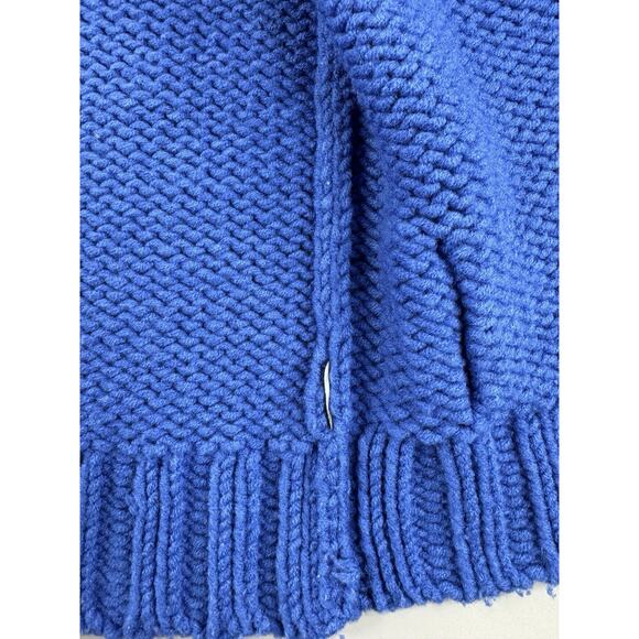 Vintage Abercrombie & Fitch Y2K Women’s Wool Blend Knit Zip Up Hoodie M Blue - Picture 10 of 11